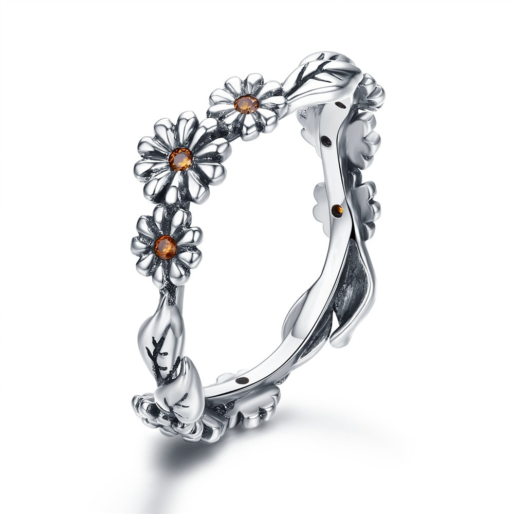 Twisted Daisy Silver Ring