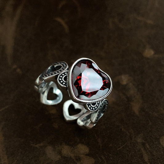 Heart Stone Adjustable Rings