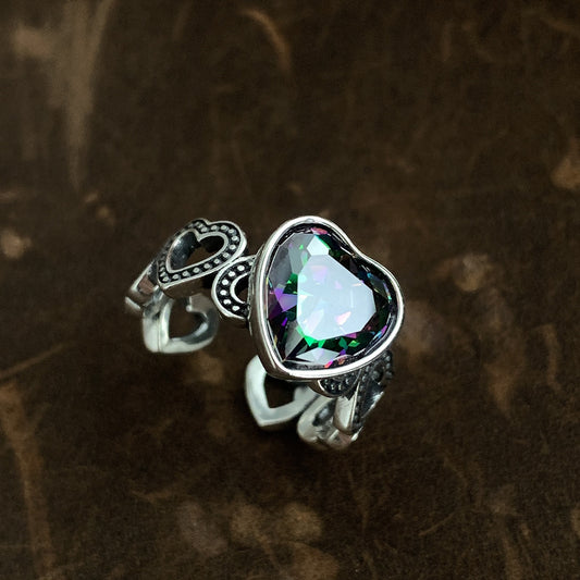 Heart Stone Adjustable Rings