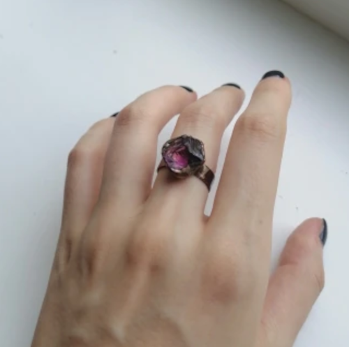 Amethyst Crystal Adjustable Ring